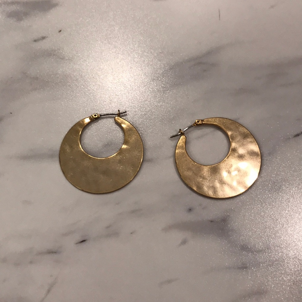 Gold Hammer Metal Earrings
